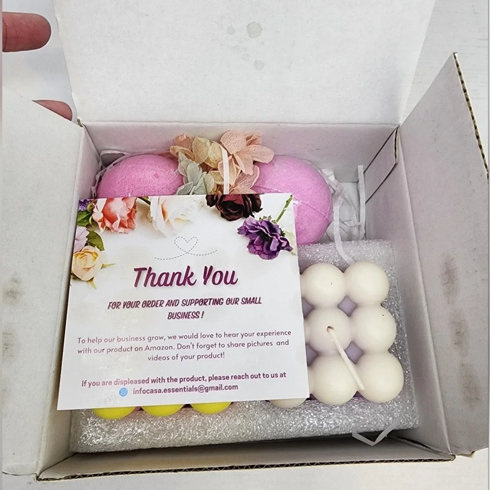 Casa Essentials‎ Bubble Candles & Bath Bomb Gift Set New Box Birthday Christmas